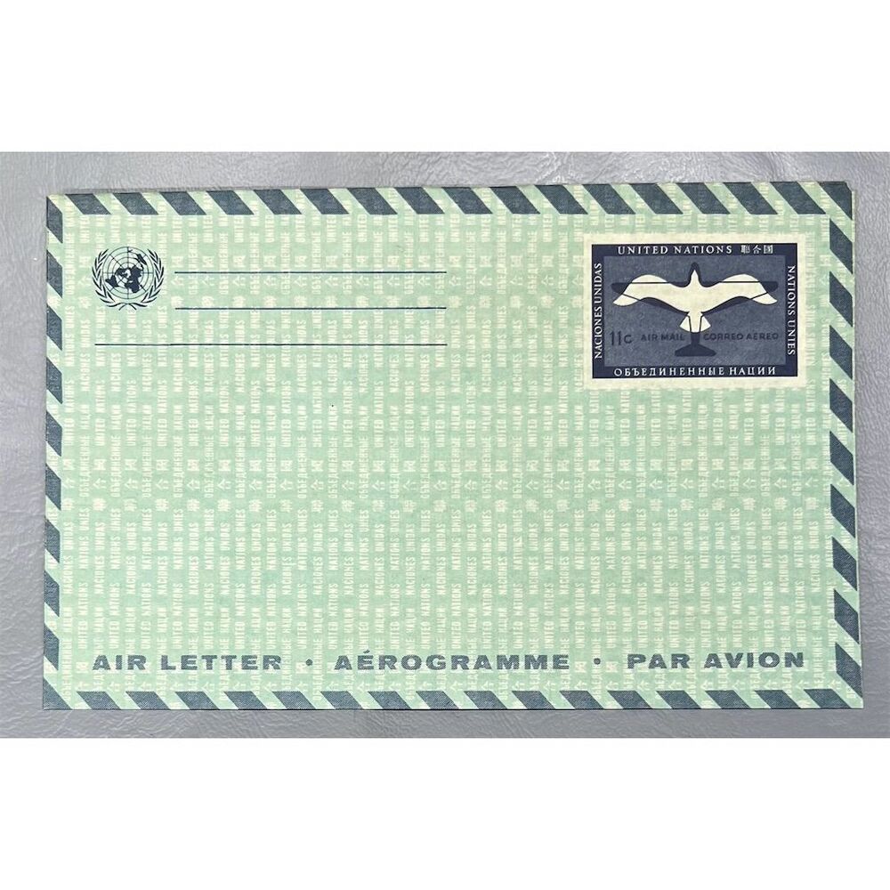 UN Air Letter Envelope 11 Cents United Nations Collectible Stamp